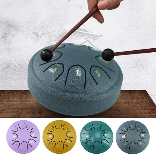 4.5-Inch 8-Tone Steel Garden Rain Drum Tongue Drum – Mini Handpan Drum with Drumstick