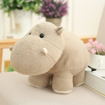 Chubby Elephant or Hippo Plush – Grey or Brown, 20cm / 25cm / 35cm