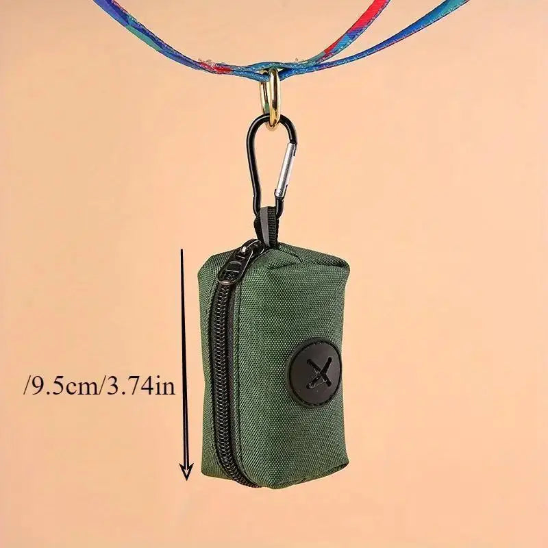 Canvas Dog Poop Bag Holder – Clip-On Pet Waste Bag Dispenser with Carabiner