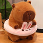 Cute Capybara Plush Toy with Swimming Swim Ring Float -  Frog, Duck, Bunny, Strawberry, Bread / Toast, Pig, Unicorn