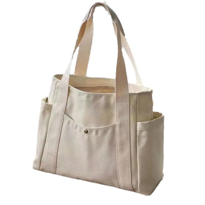 Large Capacity Canvas Tote Bag – Everyday Shoulder Bag for Work, School & Shopping