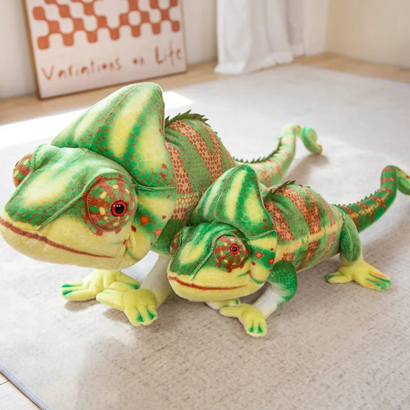 80/110cm Large Chameleon Plush Soft Toy – Soft Reptile Toy Statement
