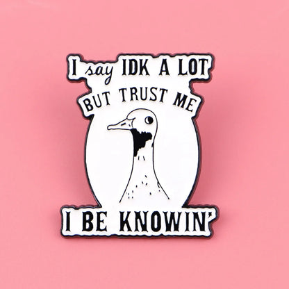 Cat Frog Duck Toad Enamel Pin Badge Cute Funny Quotes Brooch Hold On Partner Am I The Drama