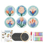 DIY Punch Needle Coaster Set Kit – Make 6 Flower Plant Design Coasters Multiple Design Choice Craft Embroidery