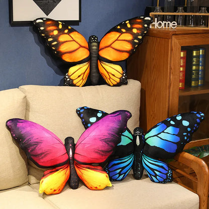 40×50cm Large Butterfly Plush Soft Toy Decorative Cushion – Blue/Pink/Yellow Multicolour Options