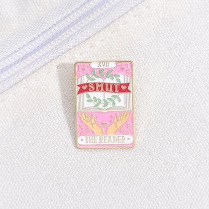 SMUT THE READER Tarot Card Brooch Enamel Pin Badge Book Lover Lapel Backpack Gift