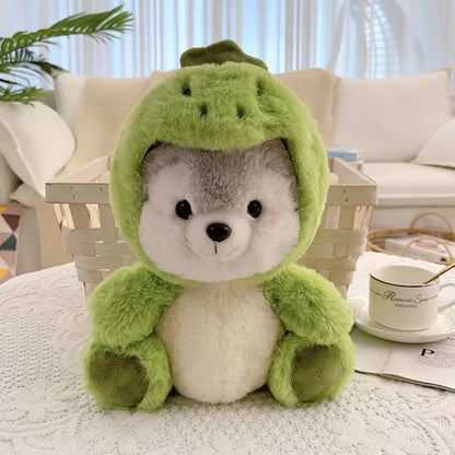 20cm/30cm Husky Plush Soft Toy in Pig Koala Dinosaur Fox Disguise