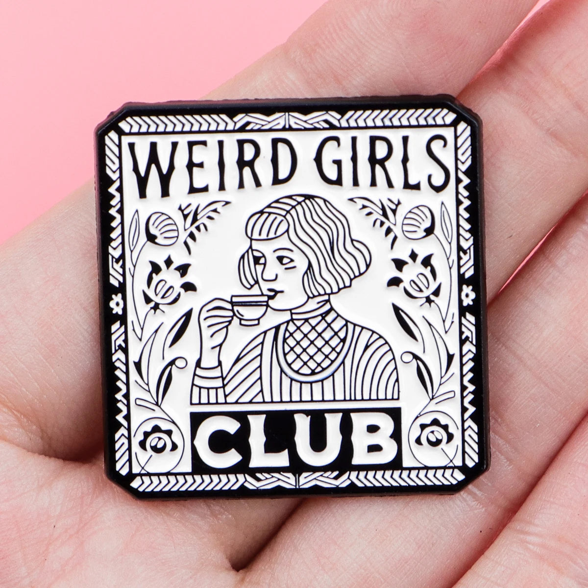 Weird Girls Club Funny Enamel Brooch Lapel Pin Badge Autism ADHD Neurodivergent