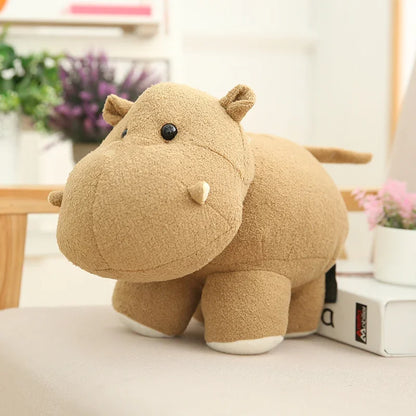 Chubby Elephant or Hippo Plush – Grey or Brown, 20cm / 25cm / 35cm