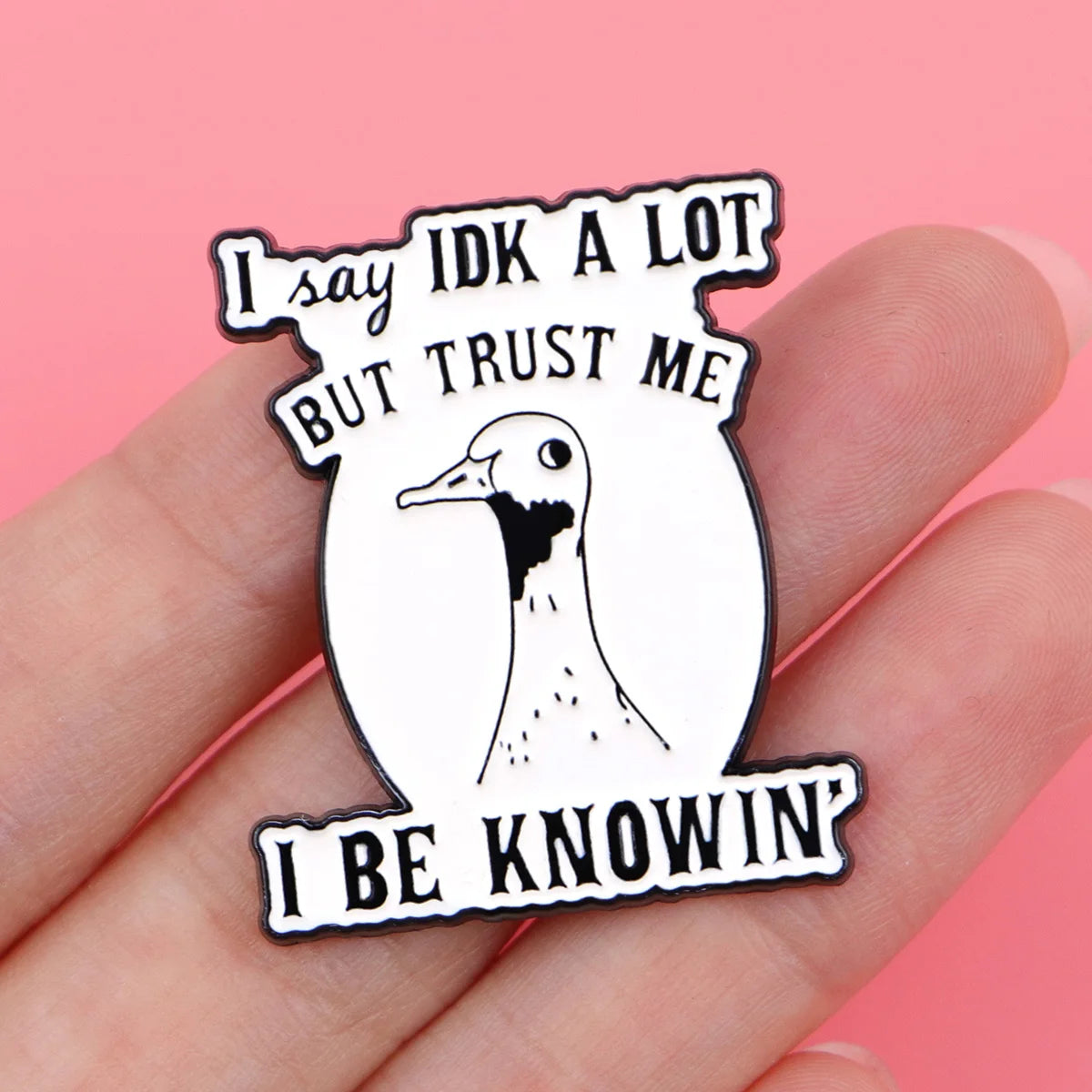 Cat Frog Duck Toad Enamel Pin Badge Cute Funny Quotes Brooch Hold On Partner Am I The Drama