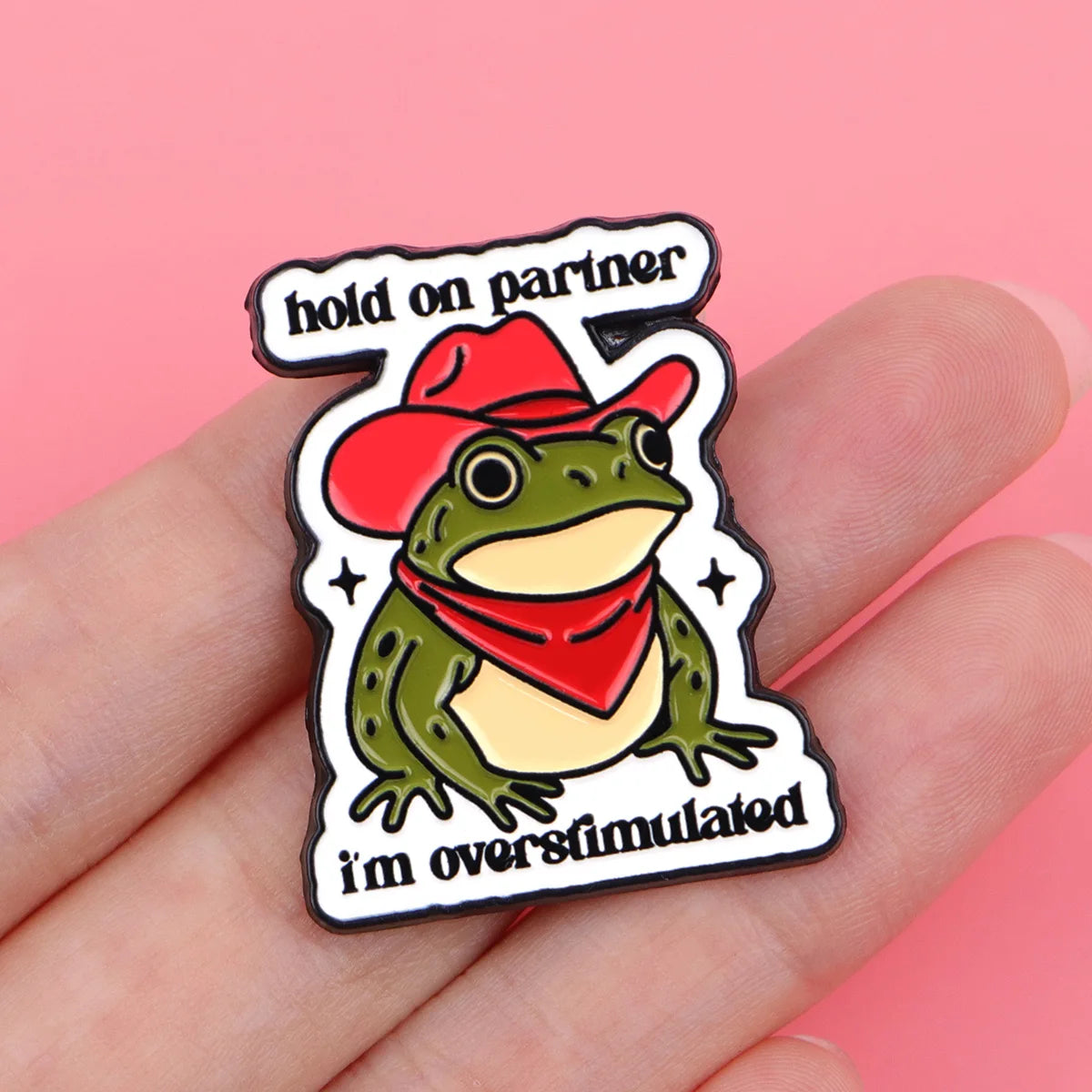 Cat Frog Duck Toad Enamel Pin Badge Cute Funny Quotes Brooch Hold On Partner Am I The Drama
