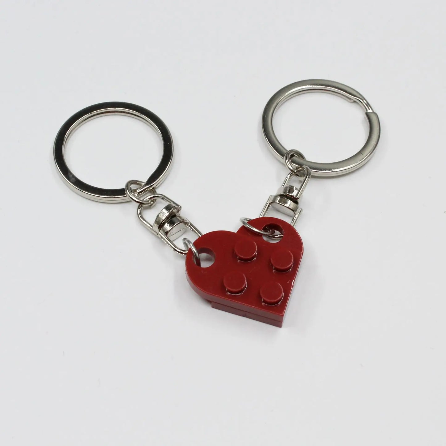 Couple Friends Heart-Shaped Keychain Keyring Set - Matching Design Gift