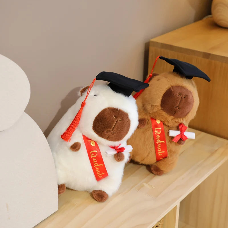 25CM Cute Cartoon Graduate Capybara Plush Soft Toy Graduation Gift