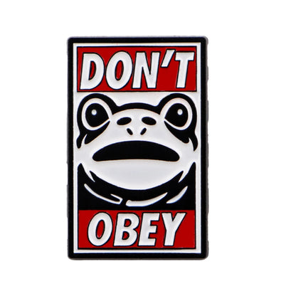 Don’t Obey Protest Statement Frog Enamel Pin Badge Cartoon Brooch Lapel Backpack Clothing Accessories