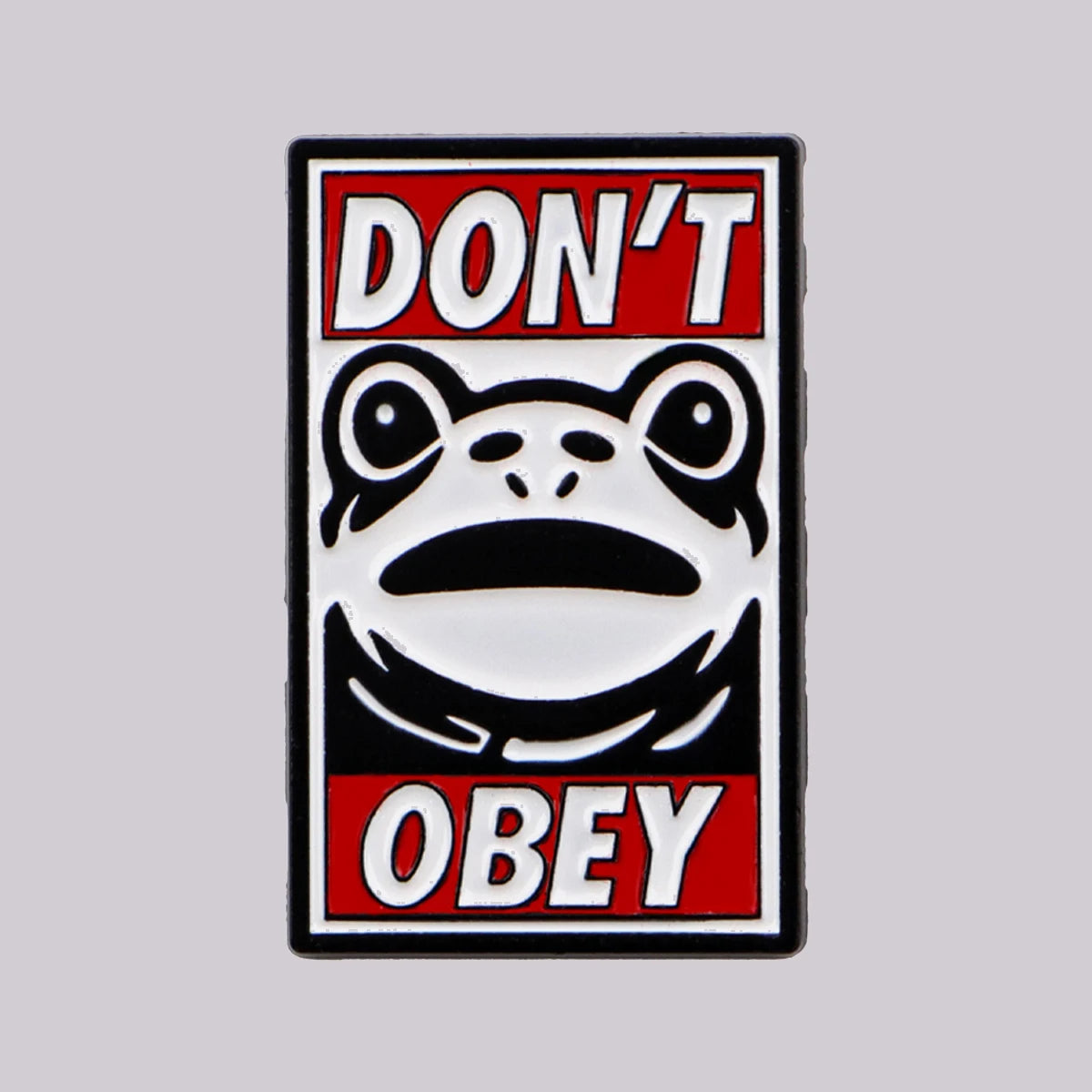 Don’t Obey Protest Statement Frog Enamel Pin Badge Cartoon Brooch Lapel Backpack Clothing Accessories