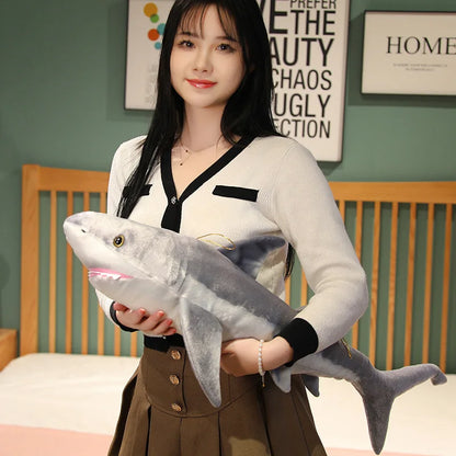 60/100/140cm Giant Shark Plush Soft Toy – Great White Shark Pillow
