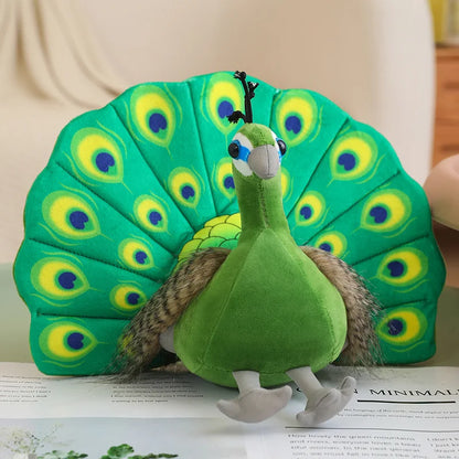 23cm Realistic Peacock Plush Soft Toy – Beautiful Green or Blue Design