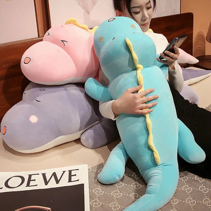 Giant 80-150cm Long Dinosaur Crocodile Plush – Soft Cartoon Plush in Green, Pink, Blue, Yellow, or Purple