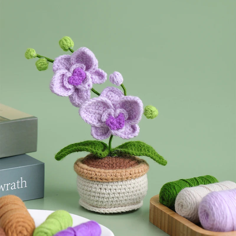 Moth Orchid or Bluebell Crochet Kit – All-in-One Beginner Crochet Flower DIY Kit