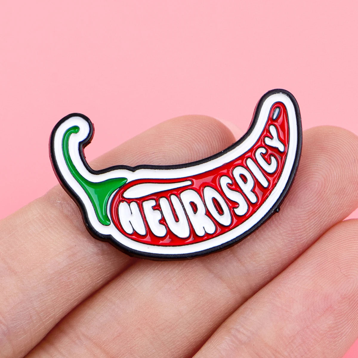 Neurospicy Funny Enamel Brooch Lapel Pin Badge Autism ADHD Neurodivergent