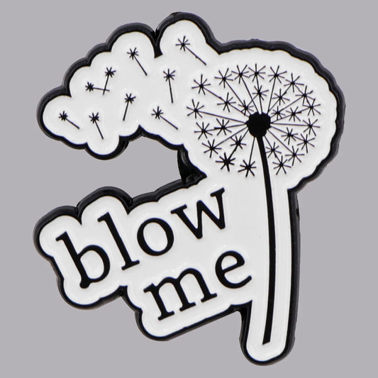 Blow Me Funny Dandelion Sarcastic Enamel Brooch Lapel Pin Badge Novelty Gift