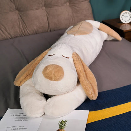 90-150cm Giant Large Dog Plush Toy Long Body Pillow in Brown or White