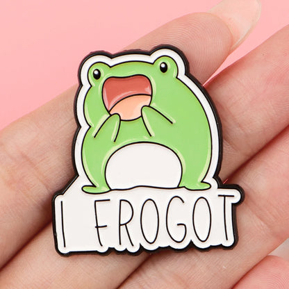 I Frogot Funny Silly Frog Enamel Brooch Lapel Pin Badge Novelty Gift