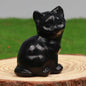 Crystal Cat Figurines – Hand-Carved Natural Stone Animal Cats Figures for Chakra Energy Healing & Home Décor