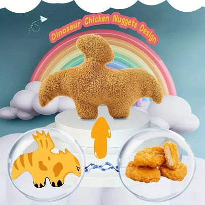 Large Dino Nugget Plush Pillow – 47cm Soft Stuffed Dinosaur Chicken Nugget Toy Quirky Funny