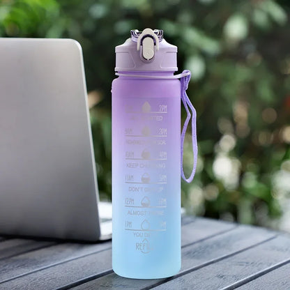 750ml Motivational Sports Water Bottle with Printed Time Marker – Leakproof & Portable