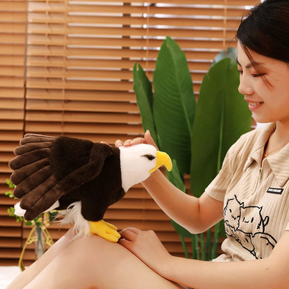 60cm/90cm Large Bald Eagle Plush Toy – Lifelike White-Head Eagle Bird Soft Stuffed Toy