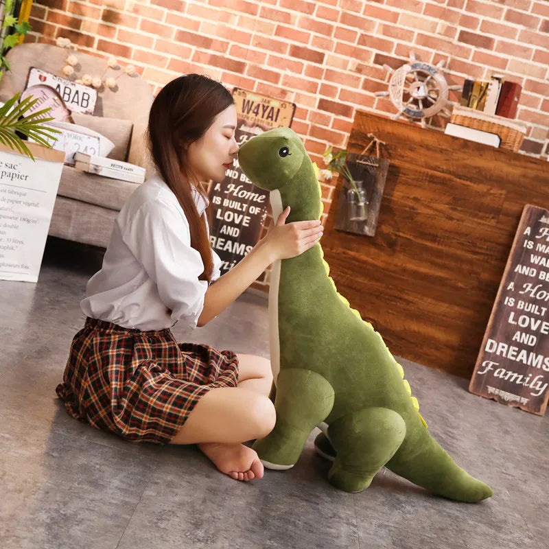 50cm or 80cm Long-Neck Dinosaur Plush Soft Toy – Pink, Green, Blue Brachiosaurus