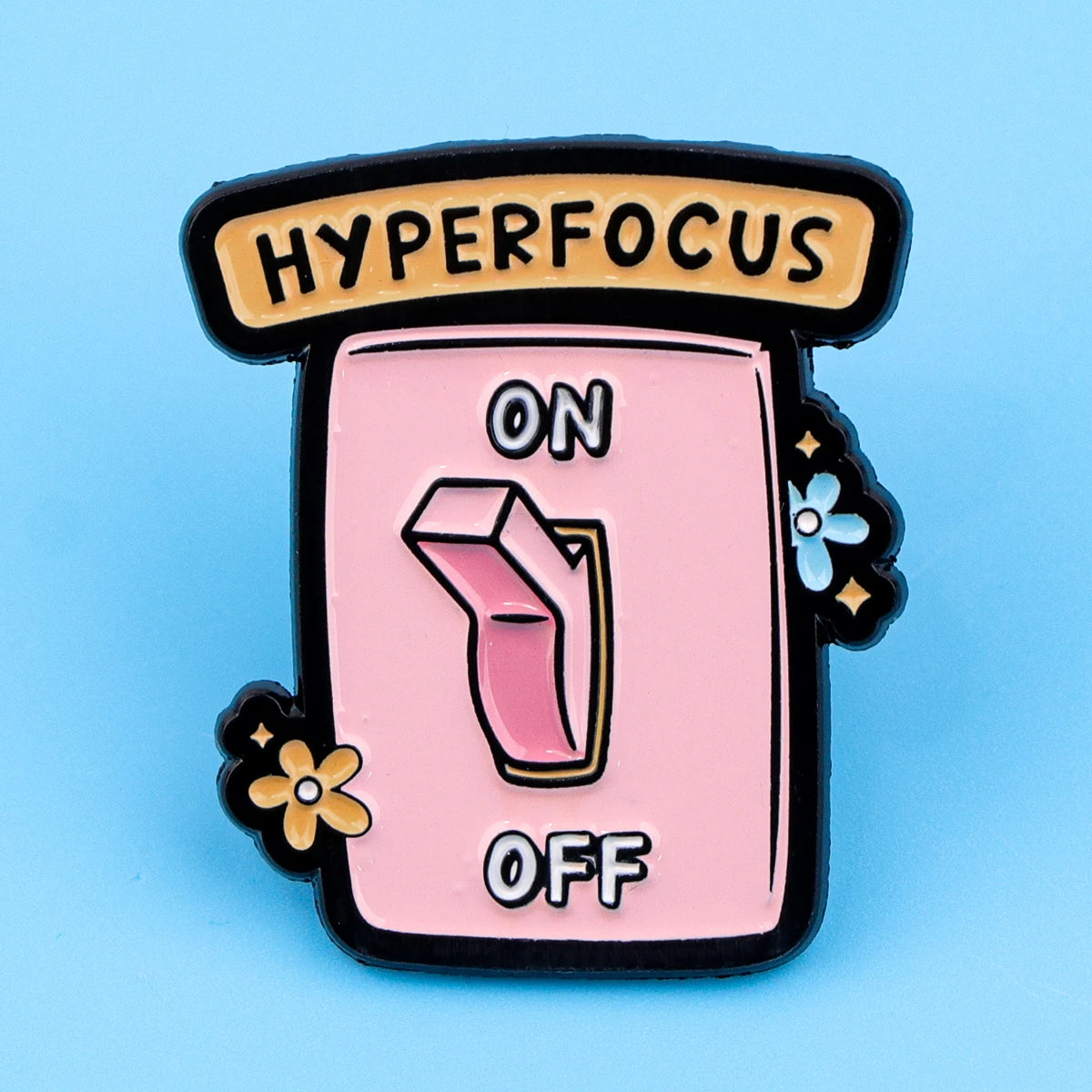 Funny ADHD Enamel Pin Badge Hyperfocus Switch Please Repeat Neurodivergent
