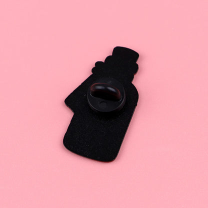 Happiness Potion Funny Cute Cat Kitten Bottle Enamel Brooch Lapel Pin Badge Novelty Gift