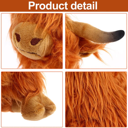25cm Highland Cow Plush Toy – Soft Stuffed Animal in Brown or Black