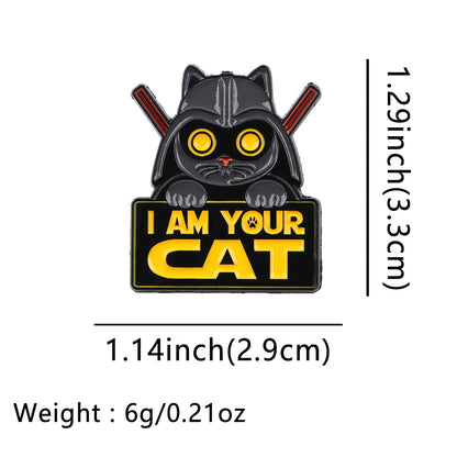 I Am Your Cat Funny Black Cat Cosplay Enamel Brooch Lapel Pin Badge Novelty Gift