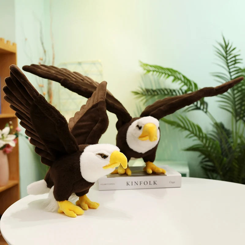 60cm/90cm Large Bald Eagle Plush Toy – Lifelike White-Head Eagle Bird Soft Stuffed Toy