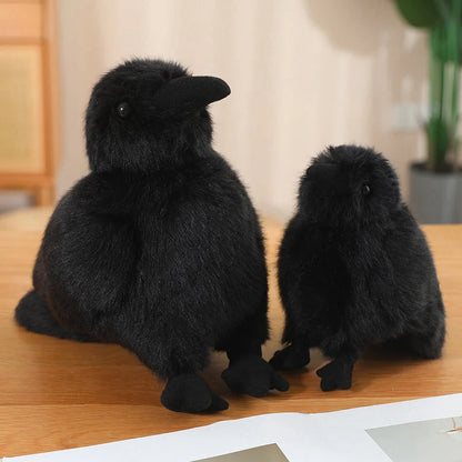 Realistic Crow Raven Plush – 15cm or 20cm Black Bird Soft Toy