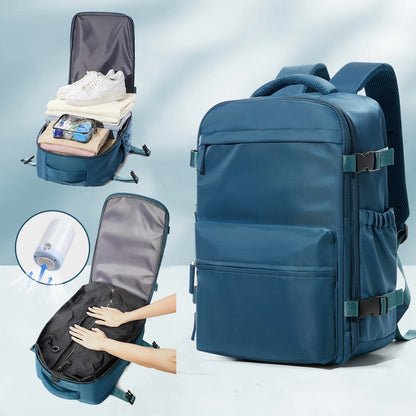 Expandable Vacuum Travel Luggage Backpack – Large Capacity Laptop Bag Men Women - Comes With Pump - Airback Smart Compression Backpack