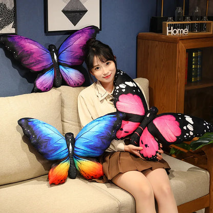40×50cm Large Butterfly Plush Soft Toy Decorative Cushion – Blue/Pink/Yellow Multicolour Options