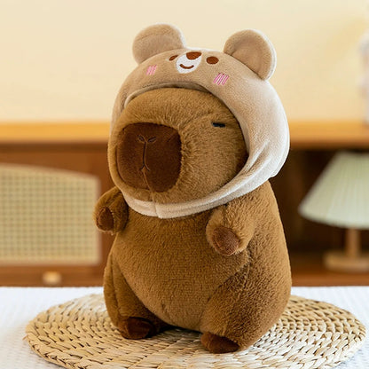 Cute Capybara Plush Toy with Hat -  Frog, Duck, Bunny, Strawberry, Bread, Toast or Turtle Backpack
