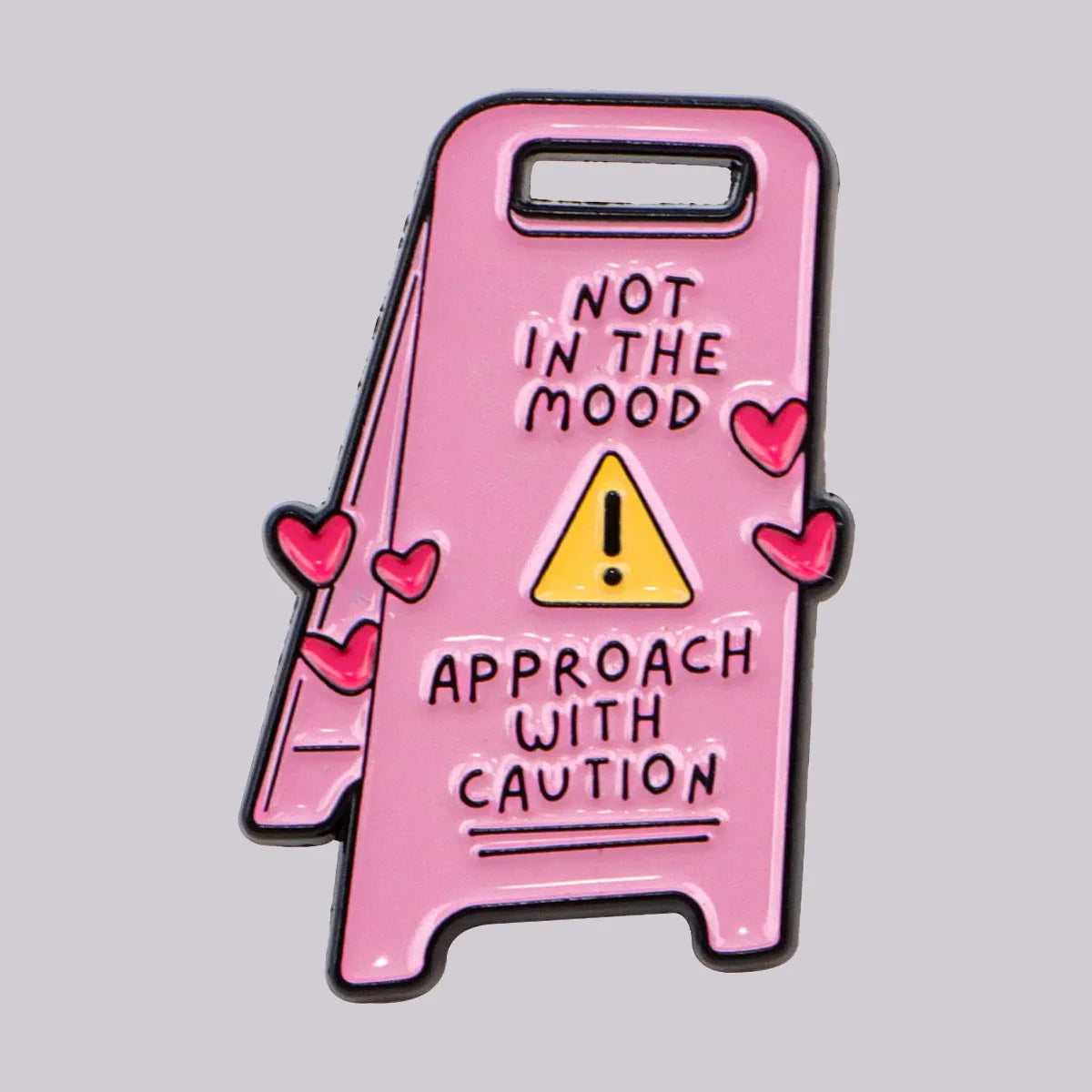 Approach with Caution Funny Sarcastic Enamel Brooch Lapel Pin Badge Novelty Gift