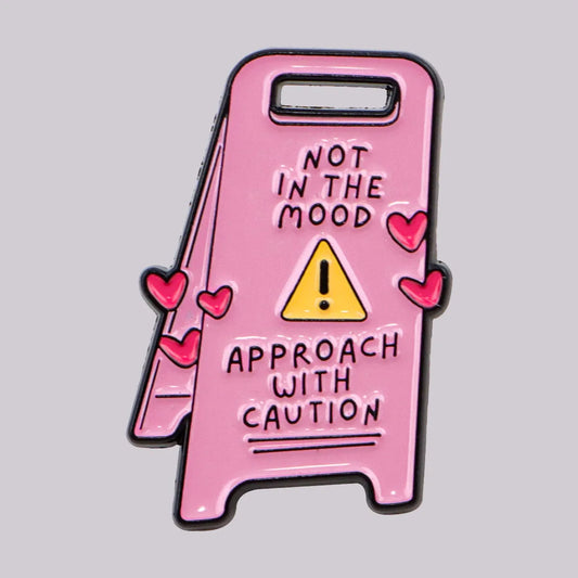 Approach with Caution Funny Sarcastic Enamel Brooch Lapel Pin Badge Novelty Gift