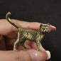 Mini Brass Copper Metal Cat Figurine – Desk Buddy Ornament Collectible