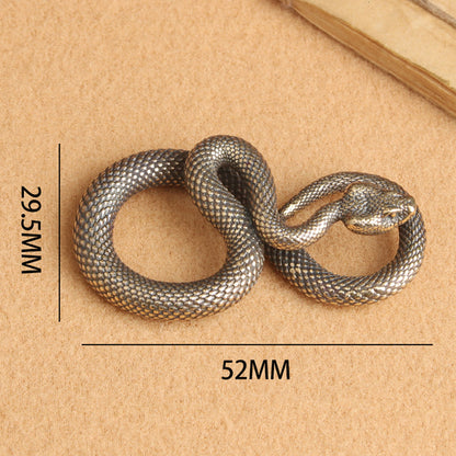 Mini Brass Copper Metal Snake Figurine – Desk Buddy Ornament Collectible