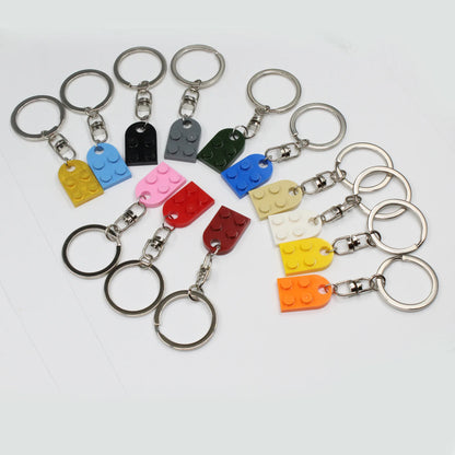 Couple Friends Heart-Shaped Keychain Keyring Set - Matching Design Gift
