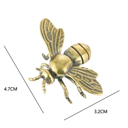 Mini Brass Copper Metal Bee Honeybee Figurine – Desk Buddy Ornament Collectible