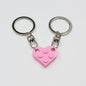 Couple Friends Heart-Shaped Keychain Keyring Set - Matching Design Gift
