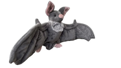 25cm Cute Grey Bat Plush Soft Toy with Posable Wings