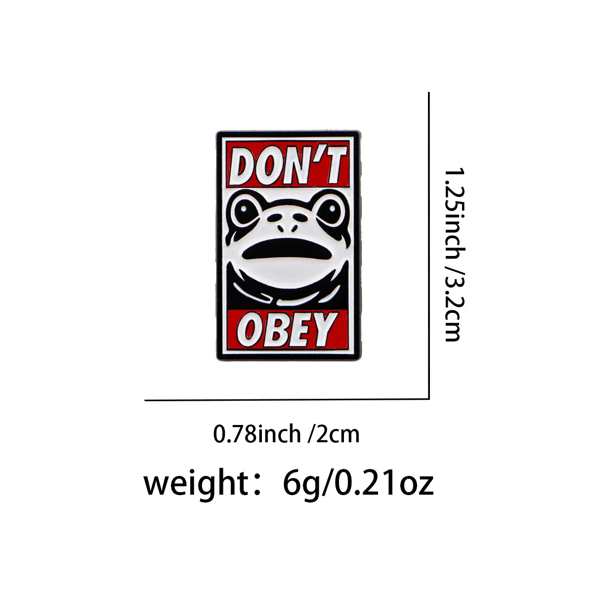 Don’t Obey Protest Statement Frog Enamel Pin Badge Cartoon Brooch Lapel Backpack Clothing Accessories